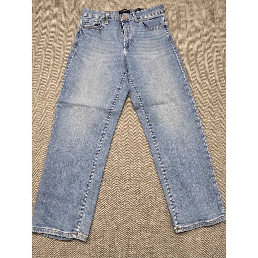 Banana Republic Premium Denim Mid-Rise Straight Leg Jean Blue Medium Wash 28 Reg